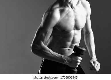 Sexy Man Nude Torso Workout Bodybuilding Stock Photo