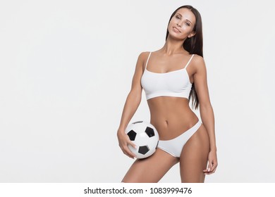 Sexy Blonde Girl Soccer Ball Stock Photo Shutterstock