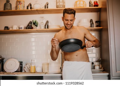 Sexy Chef Naked Body Cooking Home Stock Photo Edit Now