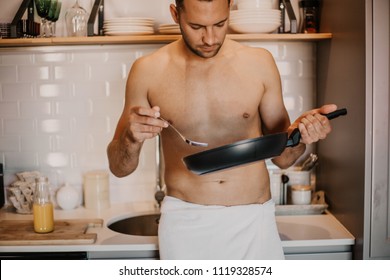 Sexy Chef Naked Body Cooking Home Stock Photo Edit Now