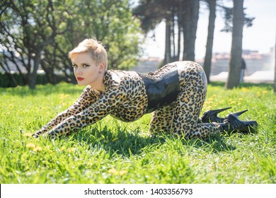 Sexy Curvy Blonde Woman Short Hair Stock Photo Shutterstock