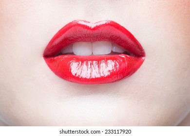 Sexy Lips Beauty Red Lip Makeup Stock Photo Edit Now