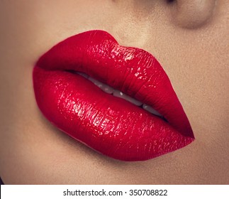 Sexy Lips Beauty Red Lips Makeup Stock Photo Shutterstock