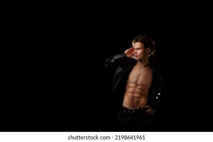 Sexy Man Naked Torso Leather Jacket Stock Photo Shutterstock