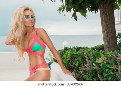 Sexy Model Bikini On Suntanned Slim Stock Photo Edit Now