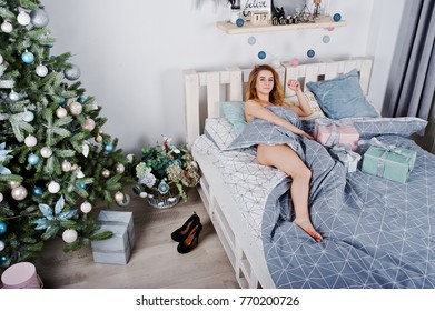 Sexy Naked Blonde Model On Bed Stock Photo Shutterstock
