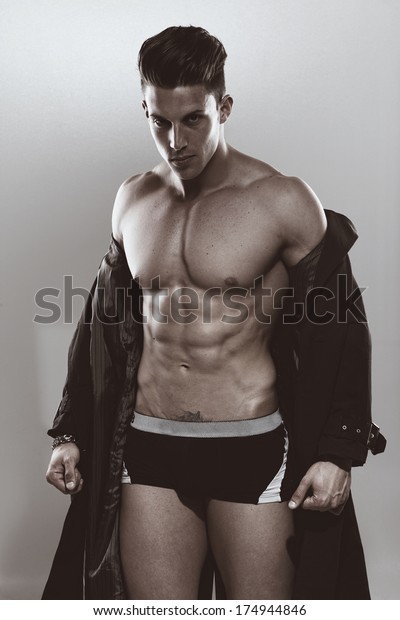 Sexy Portrait Very Muscular Shirtless Male Stock Photo Shutterstock