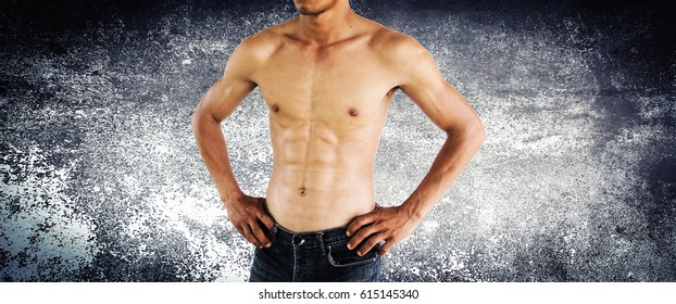 Sexy Shirtless Muscular Male Model Healthy Shutterstock