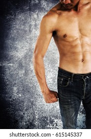 Sexy Shirtless Muscular Male Modelhealthy Lifestyle Foto Stok Shutterstock