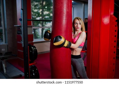 Sexy Sport Blonde Girl Punching Bag Stock Photo 1151977550 Shutterstock