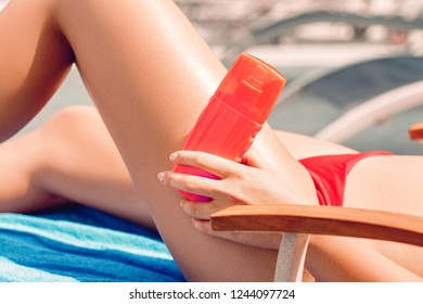 Sexy Suntan Bikini Woman Legs Relaxing Shutterstock