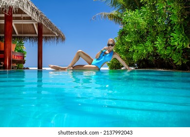 Sexy Woman Bikini Maldives Tropical Sand Stock Photo 2137992043