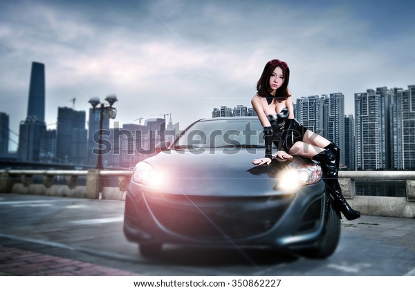 Sexy Woman Car Model Asian Girl Nh C S N Shutterstock