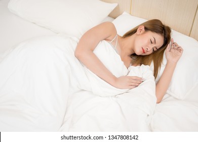 Sexy Woman Sleeping On White Bed Stock Photo 1347808142 Shutterstock