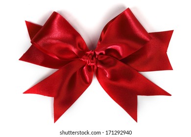 Shiny Red Satin Bow Isolated On Stock Photo Shutterstock