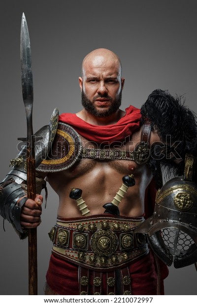 Shot Serious Roman Gladiator Naked Torso Stock Photo Shutterstock