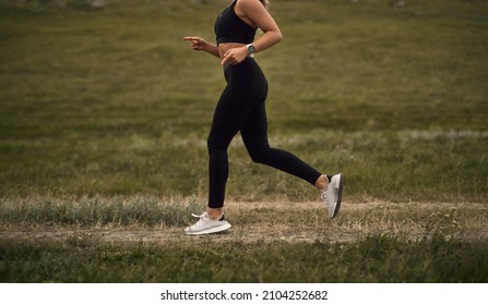 Side View Crop Unrecognizable Female Athlete Stock Photo 2104252682