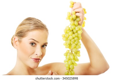 Side View Nude Woman Holding Green Stock Photo 345025898 Shutterstock