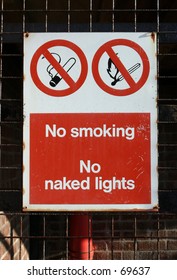 Sign No Smoking Naked Lights Stock Photo Shutterstock