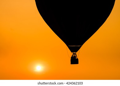 Silhouette Hot Air Balloons Sunset Stock Photo Edit Now 424362154