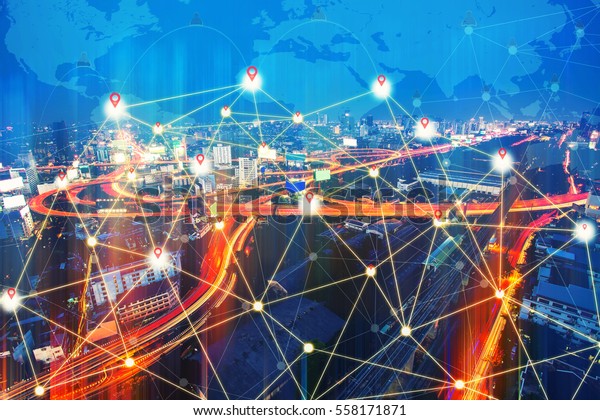 Smart City Wireless Communication Network Network Stock Photo Edit Now