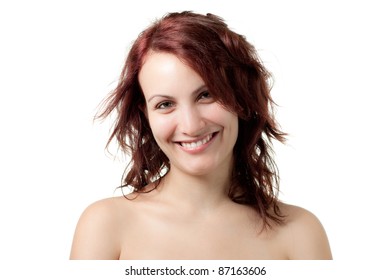 Smiling Naked Woman Isolated On White Shutterstock