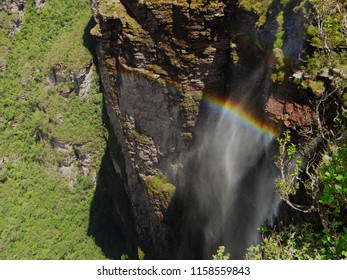 Smoke Waterfall Cachoeira Da Valley Chapada Stock Photo 1158559843