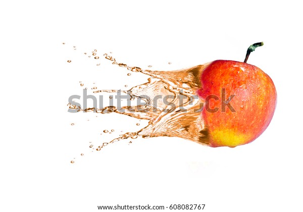 Splash Juice Apple Isolated On White Stock Photo Shutterstock