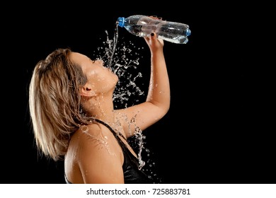 Beautiful Naked Woman Pouring Milk On Foto Stock 214582393 Shutterstock