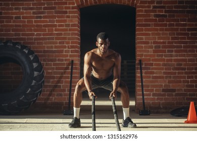 Sport Concept Afro American Athlet Naked Stock Photo