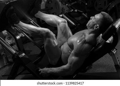 Sports Concept Strong Mature Man Working Stock Photo