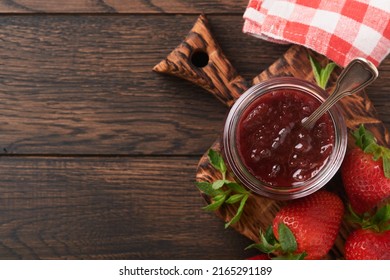 Strawberry Jam Strawberry Jam Glass Jar Stock Photo