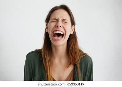 Portrait Angry Upset Woman Screaming Crying Stock Photo 228978481