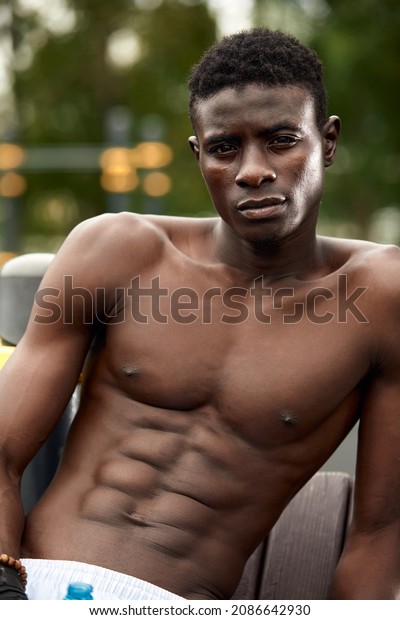 Strong Muscular Black Man Naked Torso Stock Photo 2086642930 Shutterstock