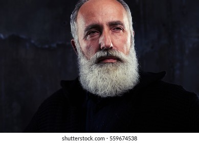 Studio Portrait Bearded Mature Gentleman Formal Stock Photo 559674538