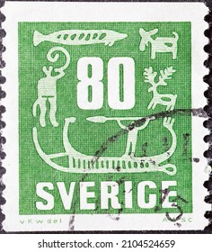 Sweden Circa 1957 Postage Stamp Sweden Stock Photo 2104524659