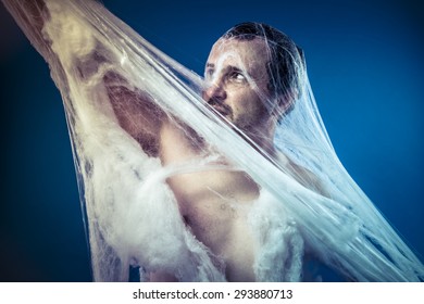 Tangled Naked Man Trapped Huge Spider Stock Photo Shutterstock