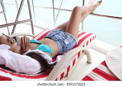 Tanned Skin Woman Bikini White Shirt Stock Photo 1091572022 Shutterstock