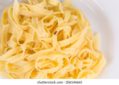 Homemade Egg Pasta Tagliatelle Raw Nest Foto Stock