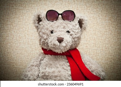 Teddy Bear Red Scarf Sunglasses Stock Photo 236049691 Shutterstock