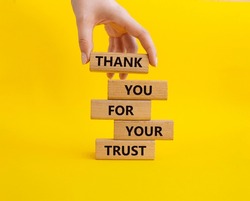 Thank You For Trust Symbol Concept Words Thank You For Your Trust On