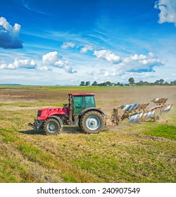 Tractor Plough Standing On Field Stock Photo 240907549 Shutterstock