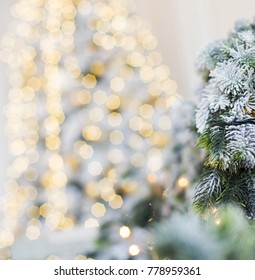 Closeup Christmas Tree Light Snow Flake Stock Photo Edit Now 1209745972