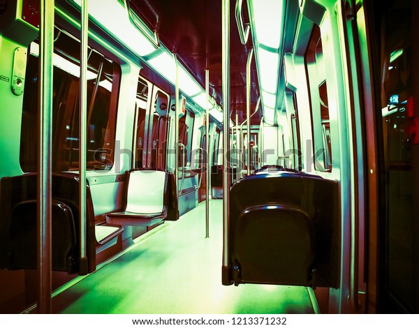 Underground Subway Metro Tube Train Public Stock Photo