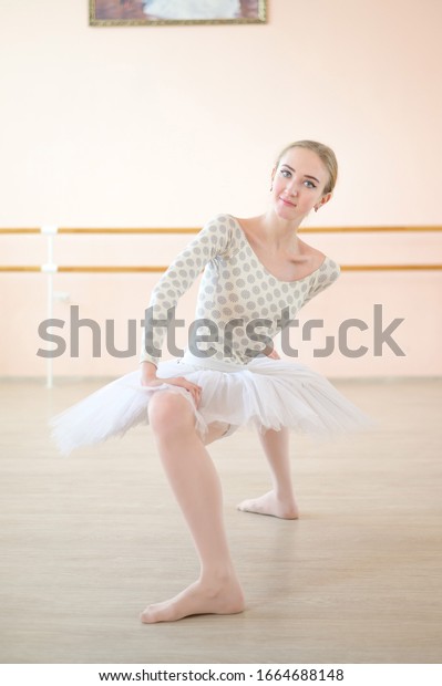 Very Flexible Ballerina Tutu Stands Plie Stock Photo 1664688148