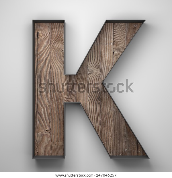 Vintage Wooden Letter K Metal Frame Stock Photo Edit Now