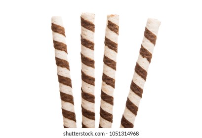 Crispy Cream Filled Wafer Sticks Cocoa Stock Illustration