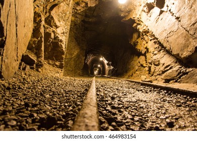 Mine Gold Underground Tunnel Railroad Stock Photo Edit Now