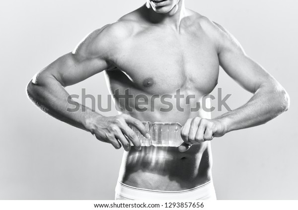 Wellbuilt Male Athlete Naked Muscular Body Stock Photo 1293857656