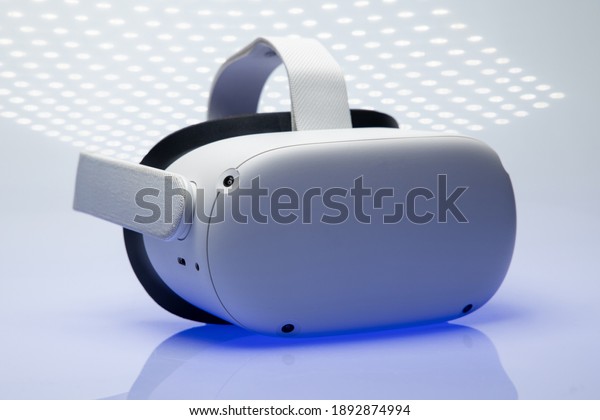 White New Generation Vr Headset Isolated Stock Photo